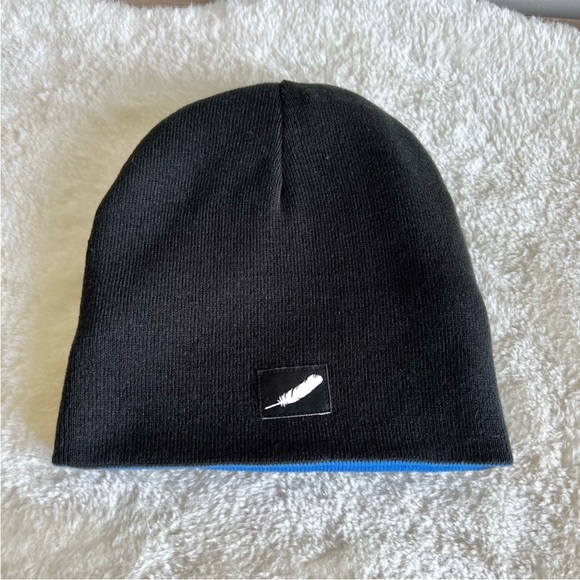 BLUE ORIGIN Blue Black Reversible Toque Hat Knit Logo - Picture 3 of 5